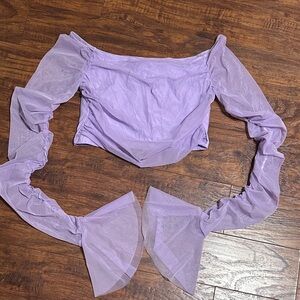 Elegant Lavender Off-Shoulder Top